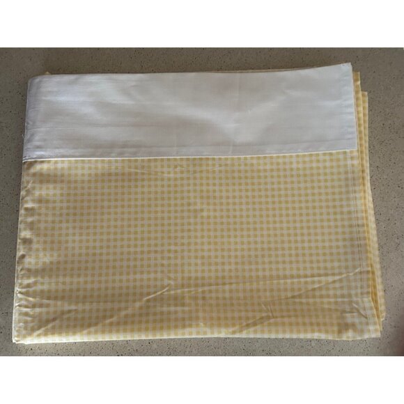Yellow Gingham Single Twin Size Flat Sheet Pillowcase Westpoint Stevens - Picture 3 of 8